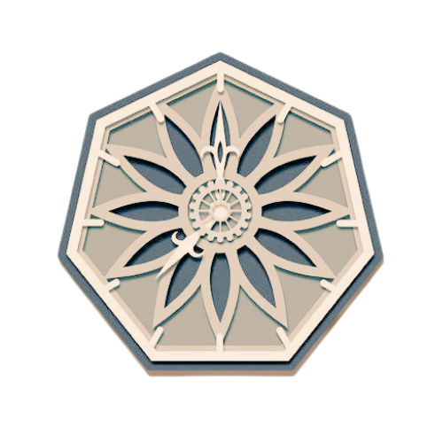 Layered Mandala Geometric Wall Clock decoration My Custom Designs Off White 10"