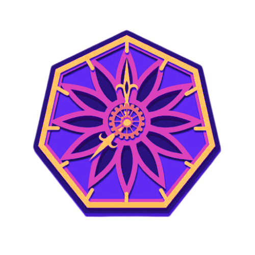 Layered Mandala Geometric Wall Clock decoration My Custom Designs Hot Pink 10"