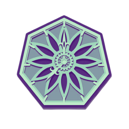 Layered Mandala Geometric Wall Clock decoration My Custom Designs Teal 10"