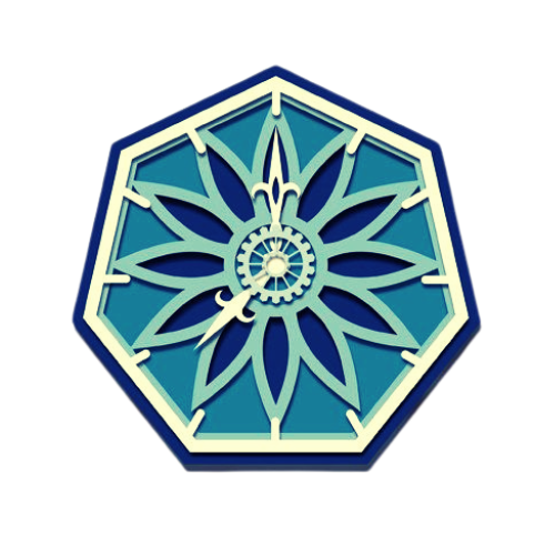 Layered Mandala Geometric Wall Clock decoration My Custom Designs Navy/Seafoam 10"
