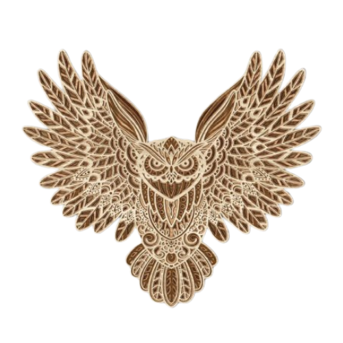 Layered Owl Wall Art decoration My Custom Designs Bark 12"