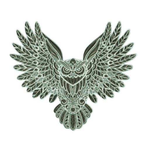 Layered Owl Wall Art decoration My Custom Designs Olive 12"