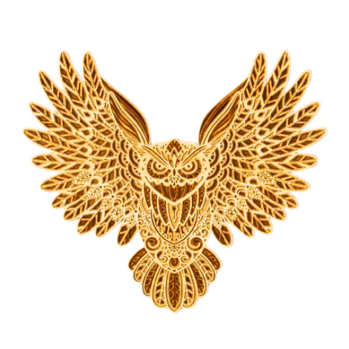 Layered Owl Wall Art decoration My Custom Designs Hide 12"