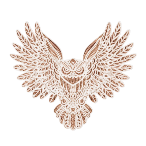 Layered Owl Wall Art decoration My Custom Designs Off White 12"