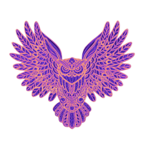 Layered Owl Wall Art decoration My Custom Designs Hot Pink 12"