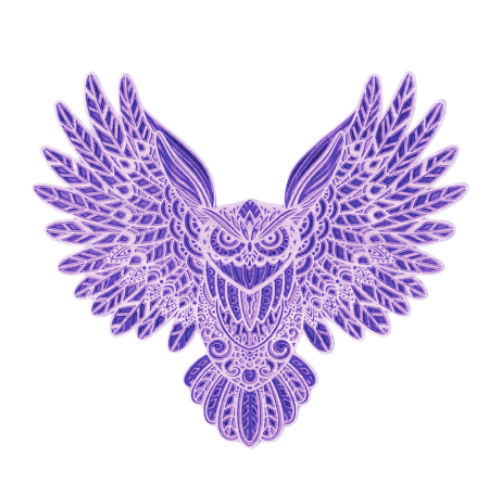 Layered Owl Wall Art decoration My Custom Designs Purple 12"