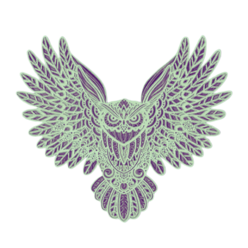 Layered Owl Wall Art decoration My Custom Designs Seafoam 12"