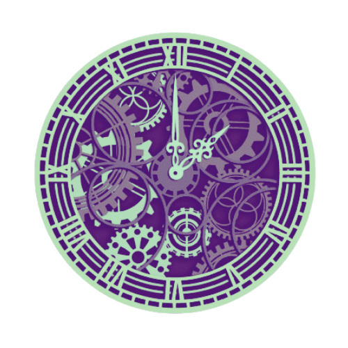 Layered Gears Clock Wall Art clock My Custom Designs Seafoam 12"