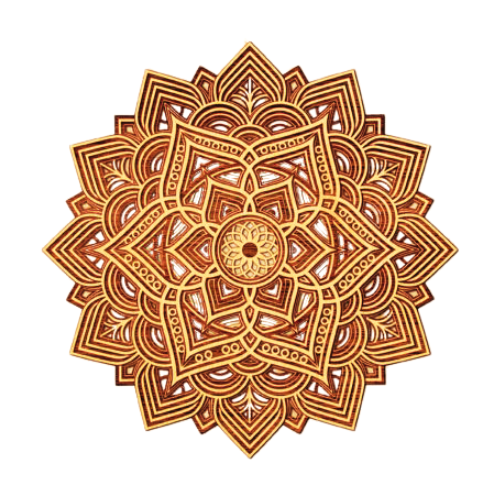 Layered Elaborate Mandala Wall Décor clock My Custom Designs Rust 12"