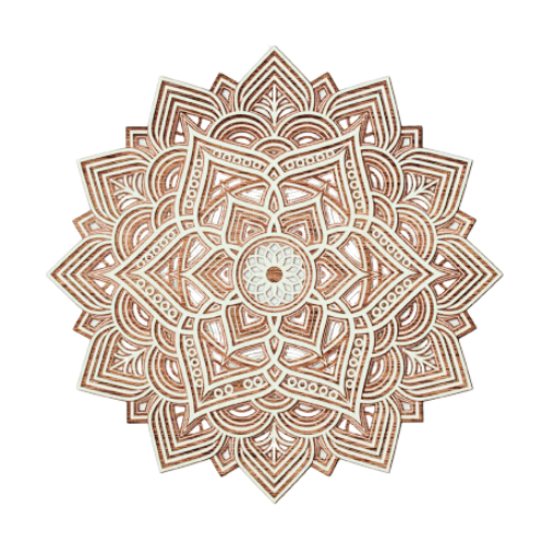 Layered Elaborate Mandala Wall Décor clock My Custom Designs Off White 12"
