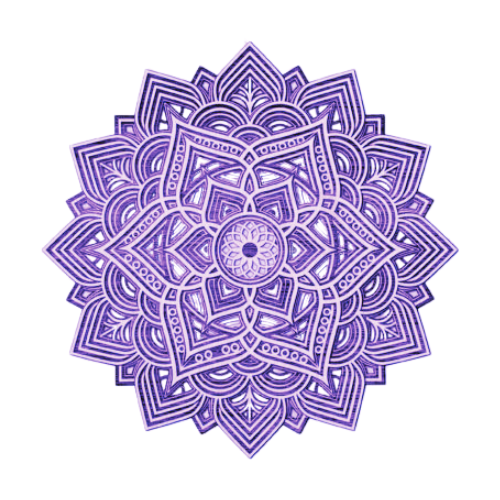 Layered Elaborate Mandala Wall Décor clock My Custom Designs Purple 12"