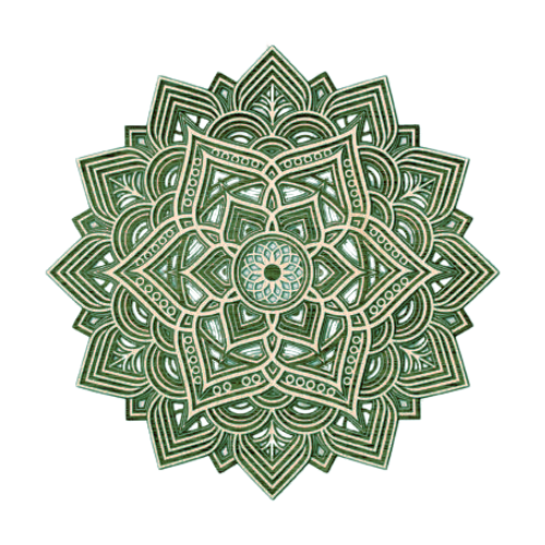 Layered Elaborate Mandala Wall Décor clock My Custom Designs Olive 12"