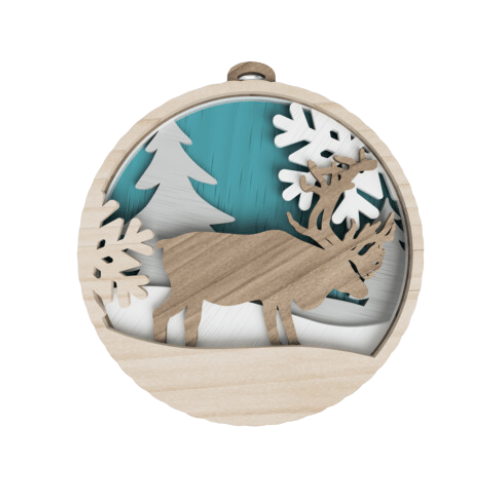 Layered Winter Scene Circle Ornament or Wall Décor decoration My Custom Designs