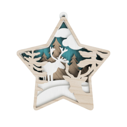 Layered Winter Scene Star Ornament or Wall Décor My Custom Designs