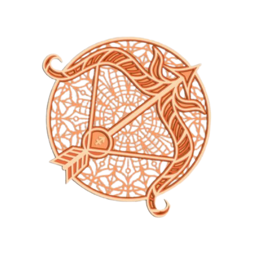 Layered Zodiac Wall Art Sagittarius decoration My Custom Designs Orange 12"