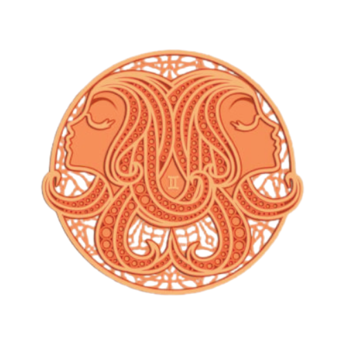 Layered Zodiac Wall Art Gemini decoration My Custom Designs Orange 12"