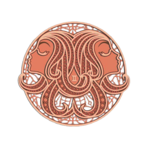 Layered Zodiac Wall Art Gemini decoration My Custom Designs Heather red 12"