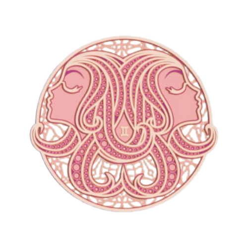 Layered Zodiac Wall Art Gemini decoration My Custom Designs Pink 12"