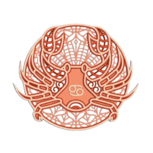 Layered Zodiac Wall Art Cancer decoration My Custom Designs Heather red 12"