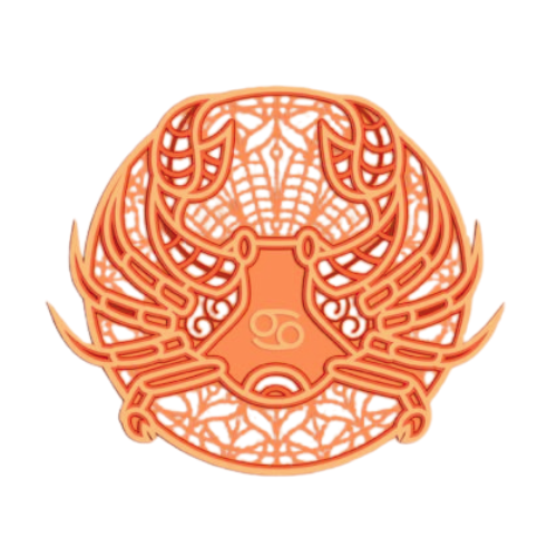 Layered Zodiac Wall Art Cancer decoration My Custom Designs Orange 12"