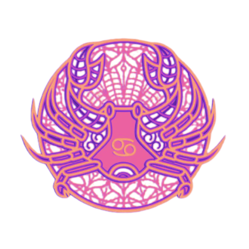 Layered Zodiac Wall Art Cancer decoration My Custom Designs Hot Pink 12"