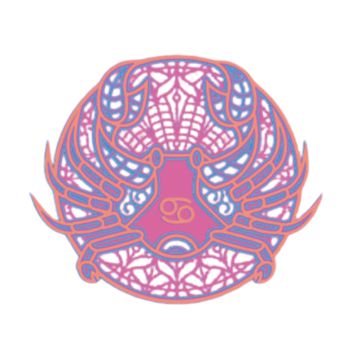 Layered Zodiac Wall Art Cancer decoration My Custom Designs Coral 12"