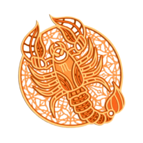 Layered Zodiac Wall Art Scorpio decoration My Custom Designs Orange 12"