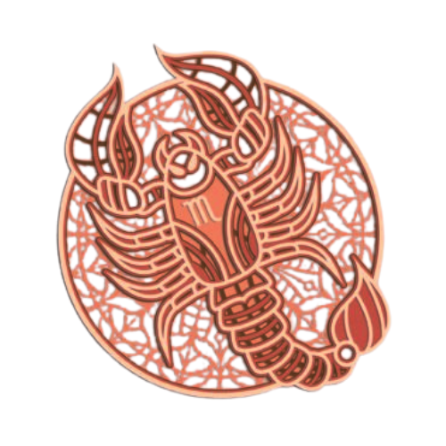 Layered Zodiac Wall Art Scorpio decoration My Custom Designs Heather red 12"