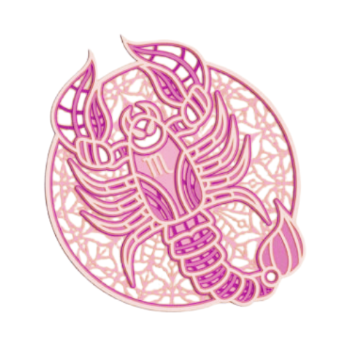Layered Zodiac Wall Art Scorpio decoration My Custom Designs Pink 12"