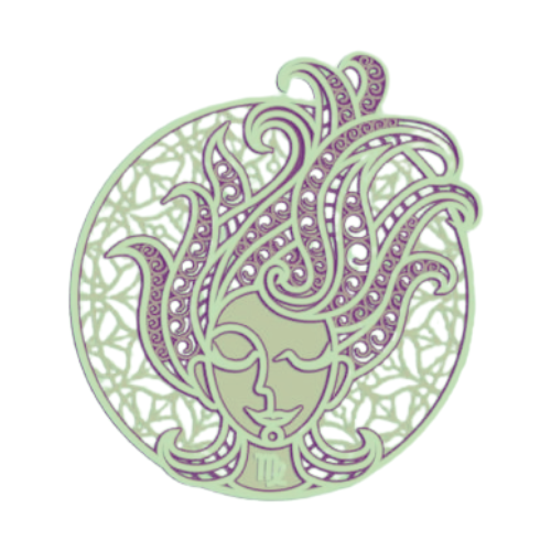 Layered Zodiac Wall Art Virgo decoration My Custom Designs Teal 12"