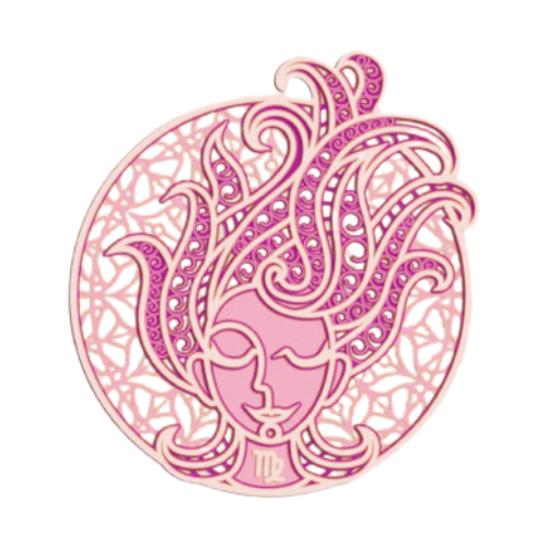 Layered Zodiac Wall Art Virgo decoration My Custom Designs Pink 12"