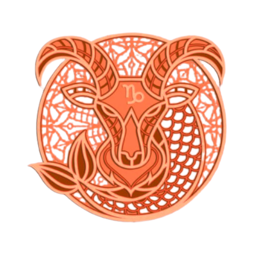 Layered Zodiac Wall Art Capricorn decoration My Custom Designs Rust 12"