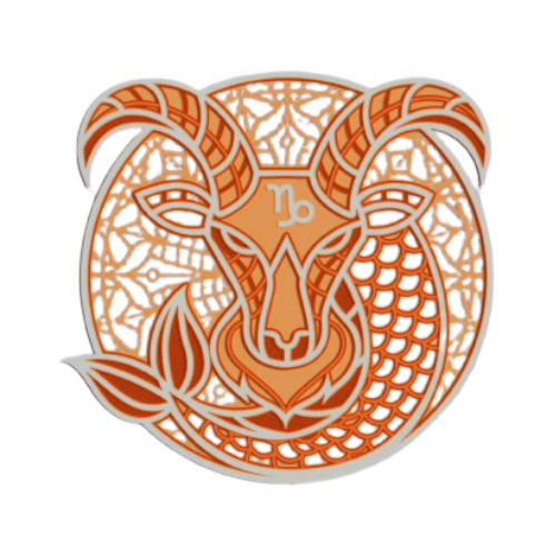 Layered Zodiac Wall Art Capricorn decoration My Custom Designs Orange 12"