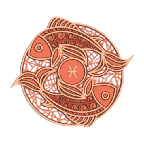 Layered Zodiac Wall Art Pisces decoration My Custom Designs Heather red 12"