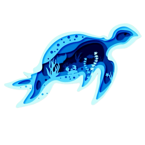Layered 3D Sea Turtle Wall Décor decoration My Custom Designs Hyperblue Bass Wood 9" x 4.5"