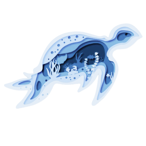 Layered 3D Sea Turtle Wall Décor decoration My Custom Designs Off White Bass Wood 9" x 4.5"