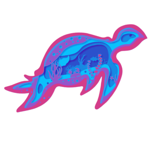Layered 3D Sea Turtle Wall Décor decoration My Custom Designs Coral Bass Wood 9" x 4.5"