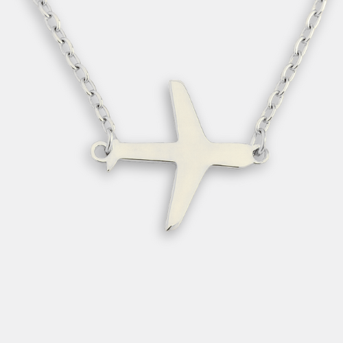 Engravable Gold & Silver Airplane Pendant Necklaces Jewelry My Custom Designs