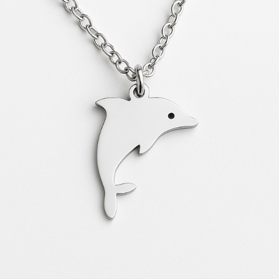Personalized Gold & Silver Dolphin Pendant Necklaces Jewelry My Custom Designs Silver