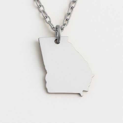 Engravable Gold & Silver Georgia Pendant Necklace Jewelry My Custom Designs SIlver