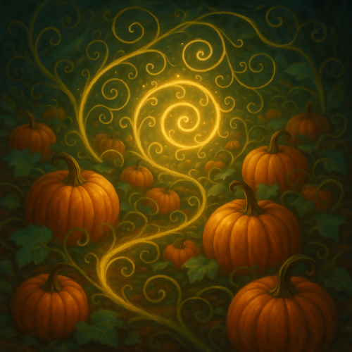 Holiday and Seasonal - Pumpkin Patch Swirl With Glowing Vines - Pattern - Digital File Digital My Custom Designs PDF