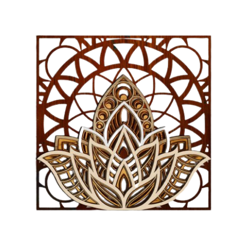 Layered Mandala Square Wall Décor decoration My Custom Designs Orange 12"