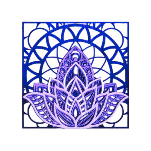Layered Mandala Square Wall Décor decoration My Custom Designs Purple 12"