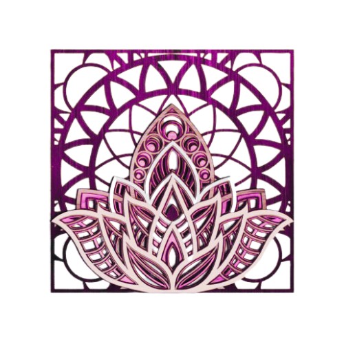 Layered Mandala Square Wall Décor decoration My Custom Designs Pink 12"