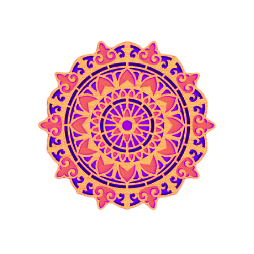 Layered Mandala Wall Décor decoration My Custom Designs Hot Pink 12"