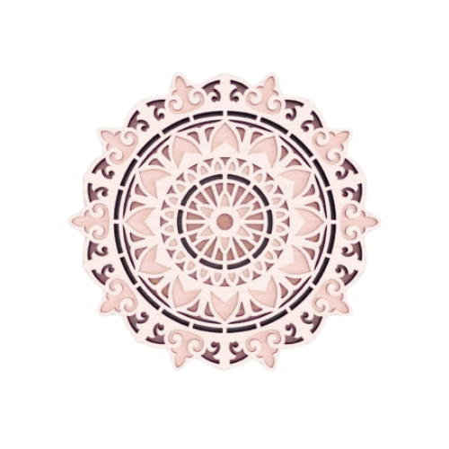 Layered Mandala Wall Décor decoration My Custom Designs Pink 12"
