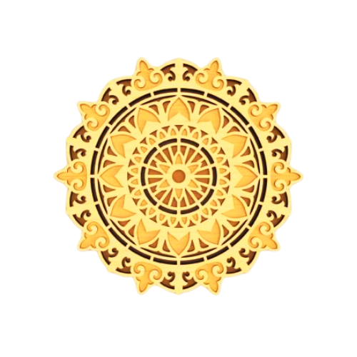 Layered Mandala Wall Décor decoration My Custom Designs Yellow 12"