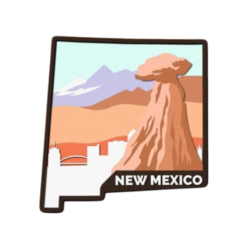 Layered State New Mexico Home Décor decoration My Custom Designs Hyperblue 12"