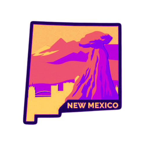 Layered State New Mexico Home Décor decoration My Custom Designs Hot Pink 12"