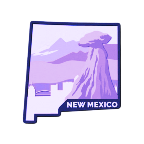 Layered State New Mexico Home Décor decoration My Custom Designs Purple 12"